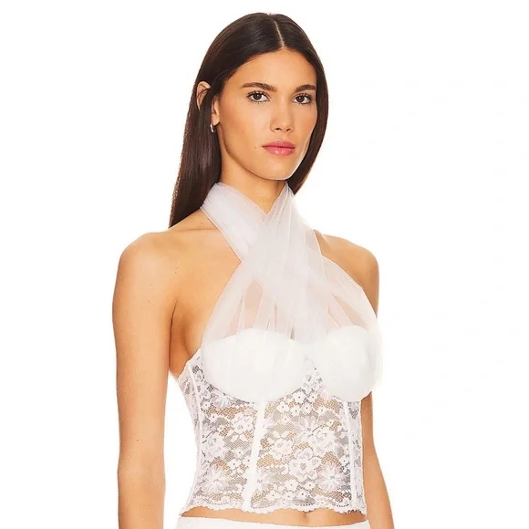 Lovers + Friends Elliot Top in White Lace NWT - Picture 4 of 8
